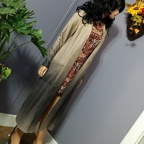 CLEARANCE Faux Suede Duster Coat - Picture 4 of 8